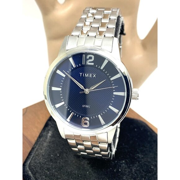 Timex Men's Watch TW2T59800 Quartz Blue Dial Silver Tone Stainless Steel 40mm - Picture 1 of 14